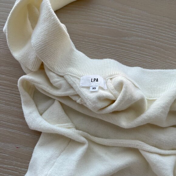 LPA Marie Ruffle Sleeve Sweater in Ivory - Picture 5 of 5